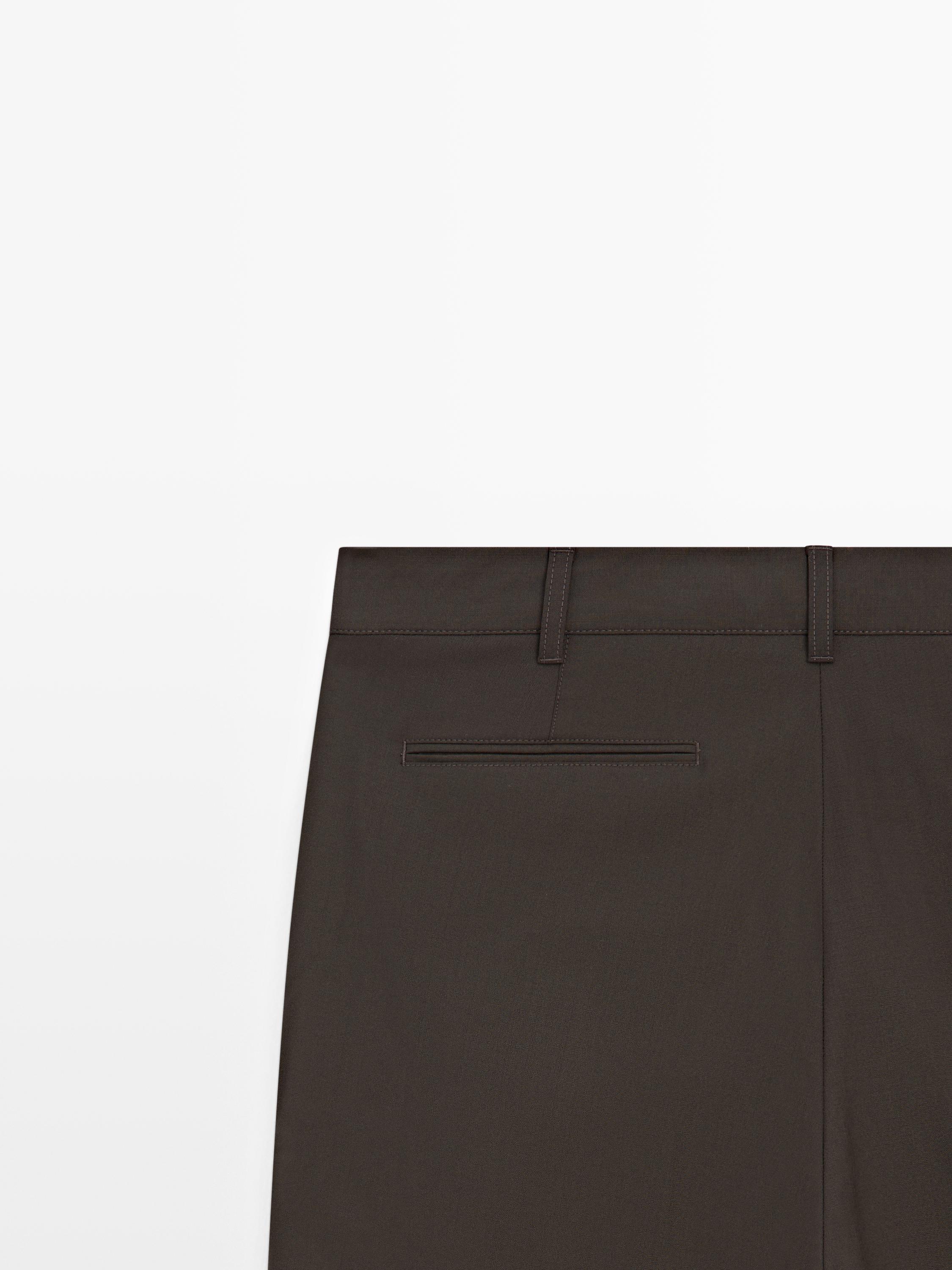 Pantalon relaxed fit mélange laine froide